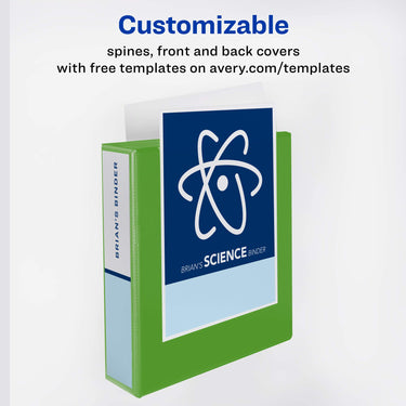 Avery Durable View 3 Ring Binder, 2 Inch Slant Rings, 1 Green Binder (17838) 2